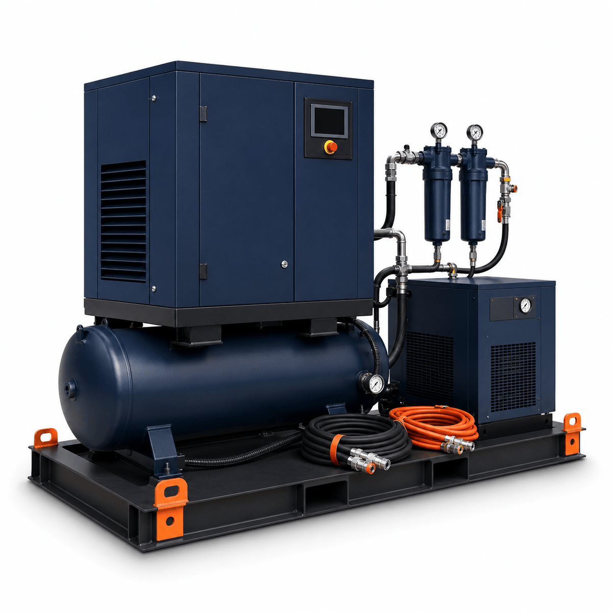 20 HP industrial air compressor rental package