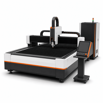 UmproTech 5 by 10 foot 3kW fiber laser cutter rental on a white background