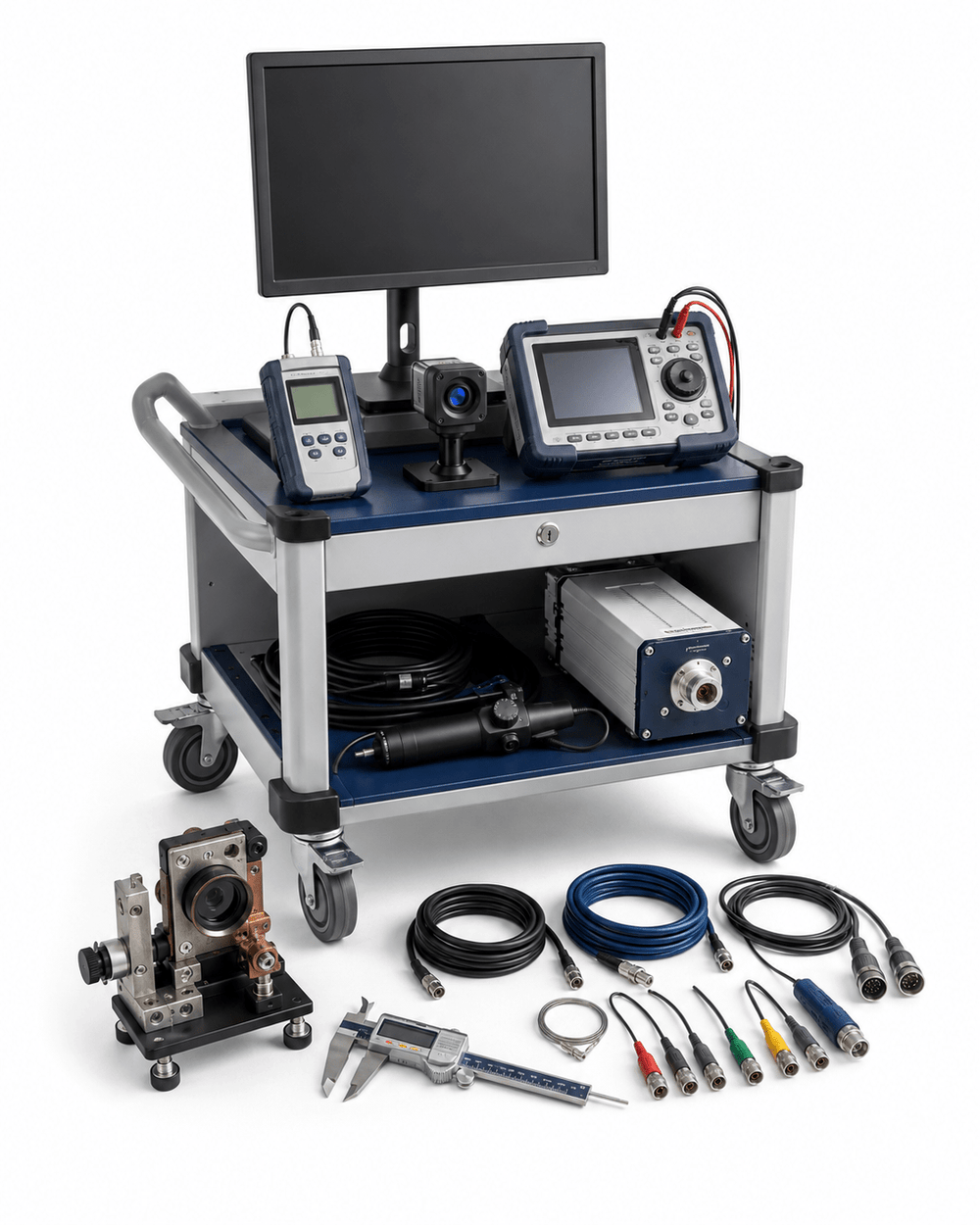 CO2 laser to fiber conversion feasibility assessment equipment on a white background