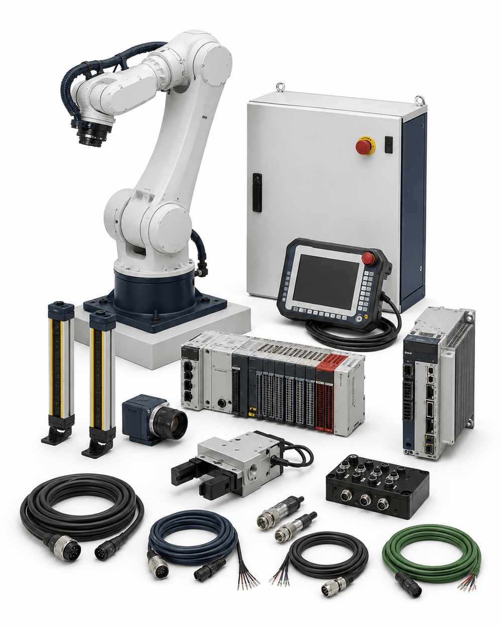 Custom CNC machine automation integration equipment on a white background