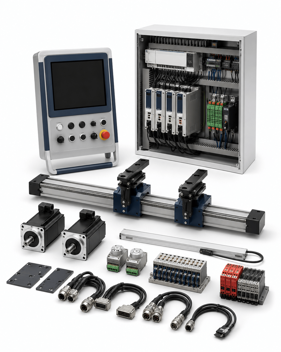 Compatible Cybelec press brake CNC control replacement and retrofit kit on a white background