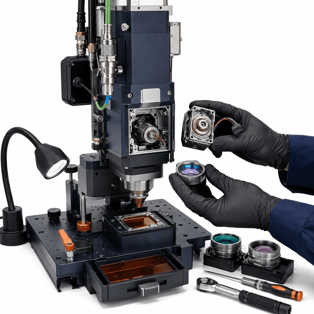 Fiber laser autofocus cutting head motor and lens repair service