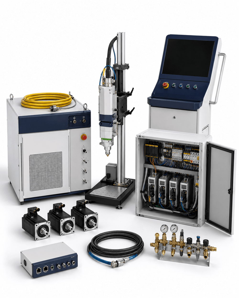 Compatible HSG fiber laser retrofit and upgrade kit on a white background