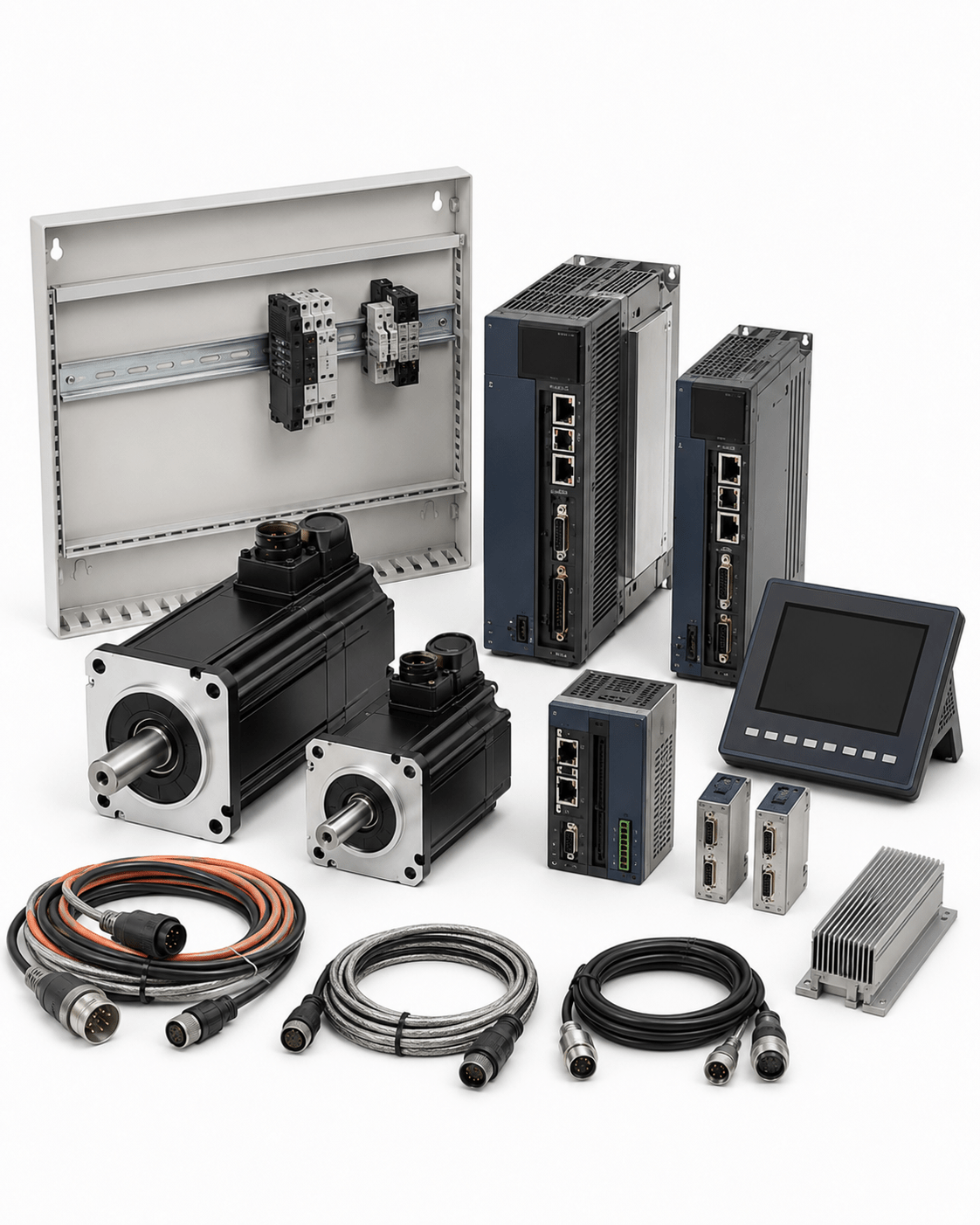 Lenze drive motor and motion control retrofit service equipment on white background