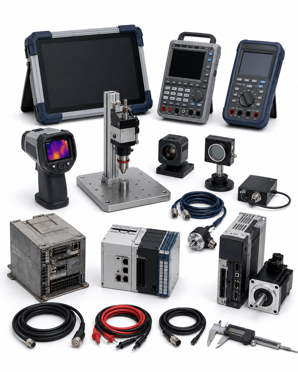 Compatible Mazak laser cutting machine upgrade assessment equipment on a white background