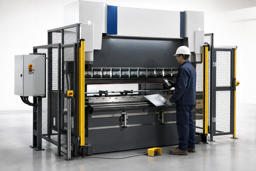 Press brake safety light curtain and guarding upgrades