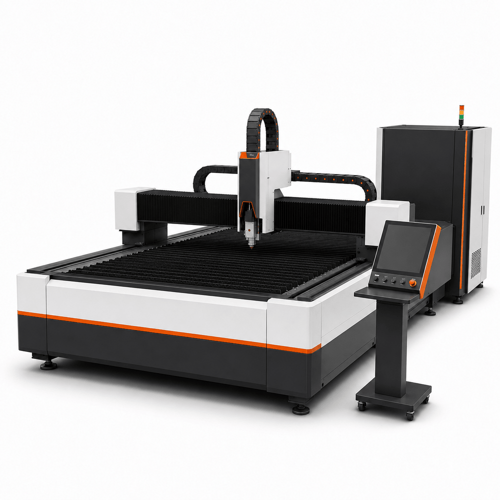 UmproTech 6kW 5×10 open-table fiber laser cutting machine on white background