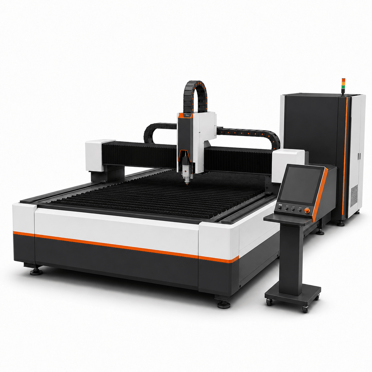 UmproTech 6kW 5×10 open-table fiber laser cutting machine on white background